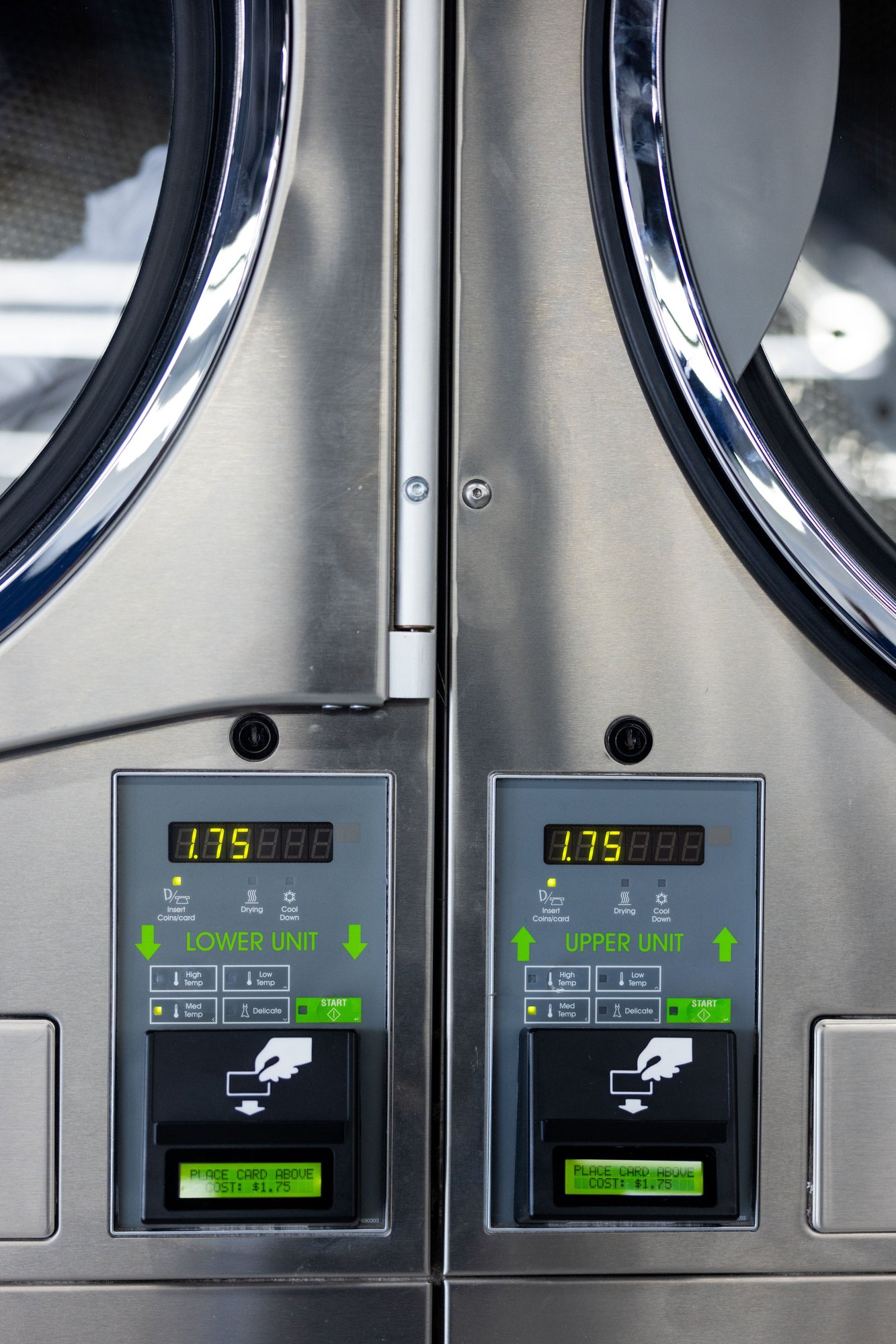 Twin readers in laundry room