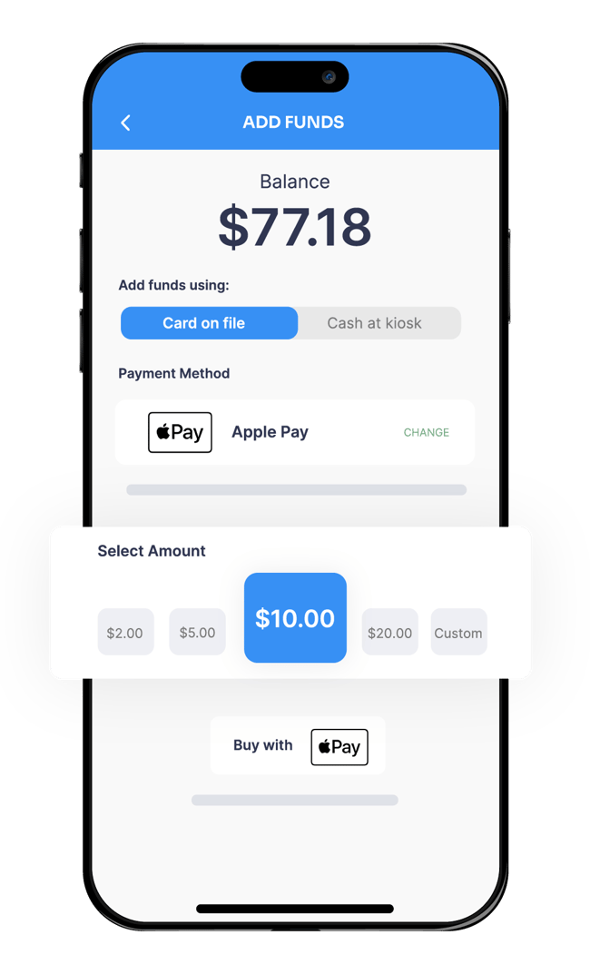 Add funds to mobile app