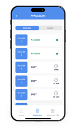 washer available - mobile app for attendants
