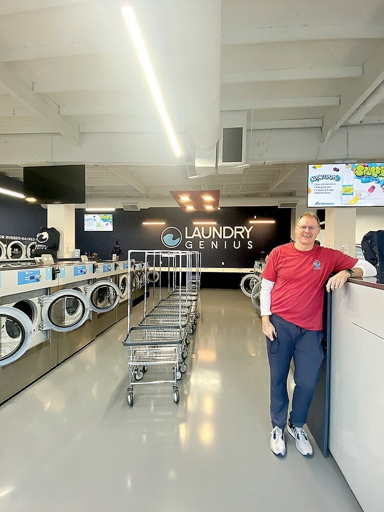 Brian Laundry Genius posing in laundromat